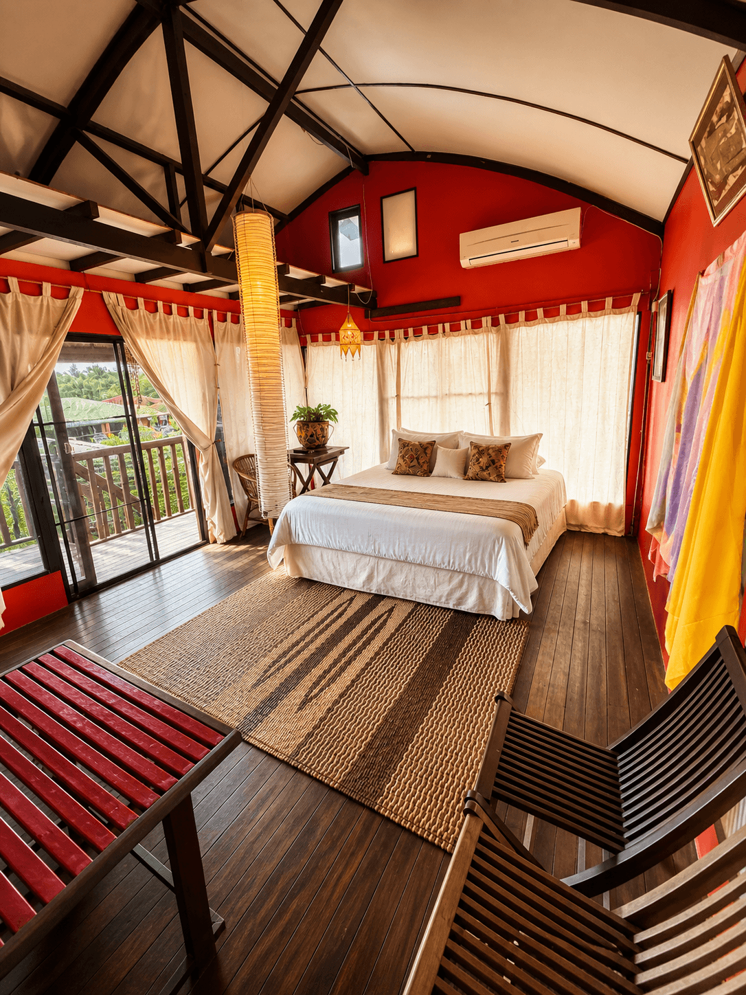 Cozy tropical-inspired villa interior