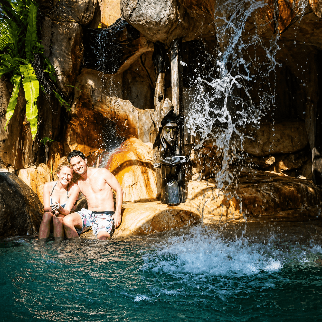 Waterfall and water at the sanctuary